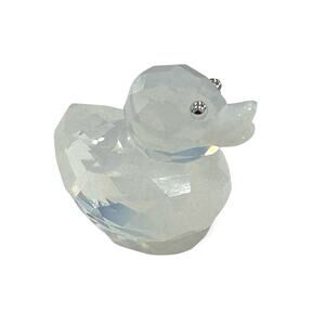Swarovski Crystal Happy Duck Lucky Lee Smoked White Glass Figure 1041375